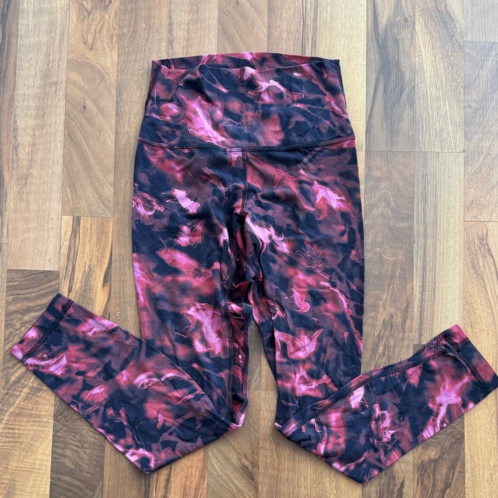 Lululemon intensity pink blossom align hr pants size 4